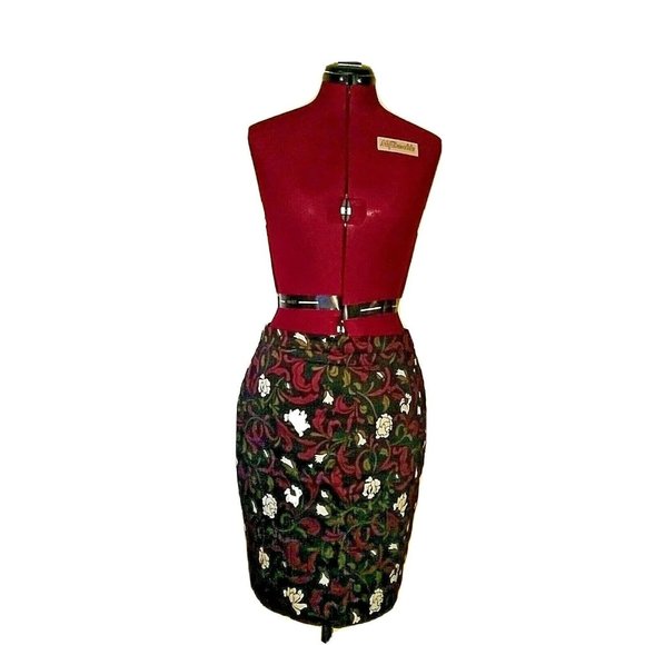 Ann Taylor Loft Women Straight Pencil Skirt Size 2 Multicolor Lined Flor… - Picture 1 of 6